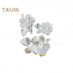 9 tk Peegelseinakleebised Lilledega kleebised Dekoratiivsed 5 v&auml;rvi Mood 3D Peeglid Lillekleebised Festival Peokaunistused Peotarbed