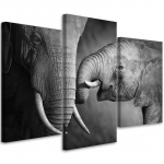 Kolmeosalise pildiga l&otilde;uenditr&uuml;kk Elephant Must-valge 60x40 must/valge