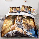 3D Tiger v&otilde;i Lion voodipesukomplekt Jungle Beast tekikott 2/3 t&uuml;kki DE135 * 200 t&auml;issuuruses meestetuba loomamustriga pestav kodukaunistus Baby 100x135cm