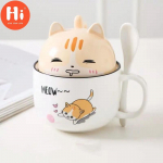 Tere, kaanega keraamiline tass Lusikas armas suure mahutavusega kohvikruus Creative Trend Couple Cup meeste ja naiste tudengite kingituste tass