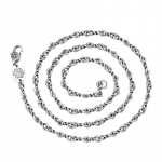 S925 h&otilde;bedast kaelakeed meestele, naistele, kuue t&auml;hem&auml;rgiga mantra vadžra nuia, 3 mm risti keerd, 8 kett, vintage Argentum amulett 45cm