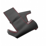 K&auml;sitsi &otilde;mmeldud autokujuline rooliratta nahkkate VW Caddyle 2003 2004 2005 2006 Caravelle 2003-2009 Transporter T5 Red Thread