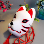 Scione Jaapani rebase maskid k&auml;sitsi maalitud stiilis PVC rebase kassimask Kabuki Kitsune anime mask