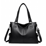 Kvaliteetne pehmest nahast suure mahutavusega naise k&auml;ekott Moodne &otilde;lakott Luksuslik disain Crossbody rahakott Naistele kott 38cm 11cm 28cm must