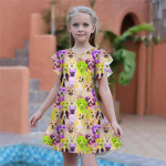 T&uuml;drukutele Roheline Kutsikasprint Kleidid Lastele T&uuml;drukute Peokleit Liibuv Liibuv L&uuml;hikeste Varrukatega Seelik &Uuml;le 4-aastastele T&uuml;drukutele 80 kuld