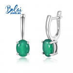 Lihtne disain suvine uus naturaalne roheline ahhaat k&otilde;rvar&otilde;ngad naiste 925 sterling h&otilde;be mood elegantsed ehted M roheline