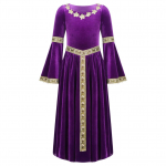 Keskaegne kost&uuml;&uuml;m T&uuml;drukute Keskaegne Kleit Vintage Maxi Kleit Printsess Kleit Renessanss Cosplay Kost&uuml;&uuml;mi Peokleit 11-12 Years lilla