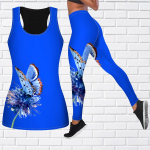Butterfly Flowers Print Jooga komplekt naistele Mood Treening Retuusid Fitness Sport Vabaaja joogap&uuml;ksid XS