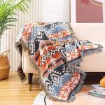Kahepoolne Bohemian ruuduline tekk diivanvoodi jaoks Dekoratiivne tekk Piknikutekk Boho Diivani kate Tutiga tekk 130x160cm