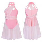 Laste t&uuml;drukute p&auml;itsetega kaela v&auml;ljal&otilde;ige seljata balleti l&uuml;&uuml;riline tantsukleit ladina dž&auml;ssi uisutamise kost&uuml;&uuml;m 5-6 Years