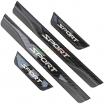 Jeep Wrangler JL JLU Gladiator JT tarvik -2022 roostevabast s&uuml;sinikust auto uksel&auml;ve kulumisplaadi sisenemiskaitse kaitse Carbon Sport Logo