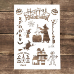 A4-suuruses dekoratiivsed korduvkasutatavad Halloweeni &scaron;abloonide &scaron;abloonide maalimise &scaron;abloonid isetegemiseks k&auml;sit&ouml;&ouml;ks Scrabooking maalimiseks puidule, l&otilde;uendile, p&otilde;randale, seinale ja plaatidele