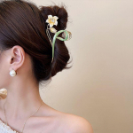 Tulbituti keerutatud juukseklamber Vintage Grace naiste &uuml;herealine klamber Armas t&uuml;druk hobusesaba keerutatud juukseklamber Peakatted Ehted Aksessuaarid