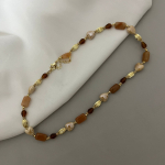 Retro helmestega kaelakee naistele s&uuml;gisel ja talvel V&auml;ikese rahvahulga kihiline kaelakee Disain Ebaregulaarne kaelakee aksessuaarid 41-50cm punakaspruun