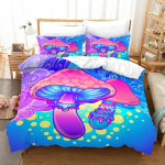 3D Magic Mushroom voodipesukomplekt Luksuslik tekk ja padjap&uuml;&uuml;r 2/3tk AU140 * 210 &uuml;he-/kahekohaline s&uuml;nnip&auml;evakingitus Lastetuba Pehme kodutekstiil Baby 100x135cm
