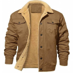 Talvemantel fliisist kargojope 4 taskuga rev&auml;&auml;rkrae Trucker puuvillane t&ouml;&ouml; meeste M kohv