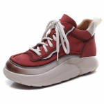 Fujin 3cm naiste mugavad kevadjalatsid Lehma seemisnahast ehtsast nahast poolsaapad S&uuml;gisesed hingavad ergonoomilised etnilised pehmed tasapinnalised jalavarjud 35 pruun