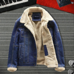 Jean jakk Meeste Paksud t&auml;navariided Denim Bomber jakid Mantel Meeste Vintage Sinine Meeste V&auml;lisr&otilde;ivad Plus Velvet &uuml;herealine tuulet&otilde;ke XXXL