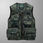 Kevadine ja s&uuml;gisene mitme taskuga meeste vest hingav v&auml;limatka &otilde;lajope 6XL kamuflaaž