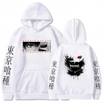 Anime Tokyo Ghoul kapuutsid Ken Kaneki Graafilise tr&uuml;kiga dressipluusid Meeste vabaaja hip-hop t&auml;navar&otilde;ivad paarile pulloverid lahtine kapuuts M