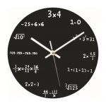 Matemaatika seinakell, vaikne, tiksuv kvartsliikumine rippkonksuga puidust kellaga klassiruumi kaunistamiseks F