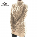 S&uuml;gistalvised paksud kampsunkleidid naistele kilpkaelusega pikkade varrukatega kootud retrokampsunid naiste pulloverid kampsun S valge