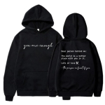 Kallis inimene Behind Me Hoodie You Matter Kapuutsiga dressipluus You Are Enough Pusad Unisextal Health Matters Pullover Kindness Topid Unisex L black