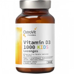 OstroVit Pharma vitamiin D3 1000 lastele m&otilde;eldud pastillid, 360 tabletti raspberry