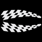 2 tk ruuduline lipp V&otilde;idus&otilde;iduautode kleebised rataste kulmude turvalisus helkurkleebiste sisekujundus must