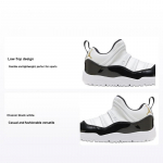 Air Jordan 11 Retro Little Flex PS Gratitude / Defining Moment Laste tossud Valge Must Metallik-Kuld BQ7101-170 35