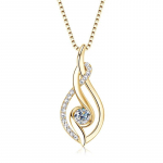 Uus All Real D Color VVS1 Moissanite Gold kaelakee ripats naistele S925 Sterling Silver Luksuslik kaelakett s&auml;delevad ehted kuld