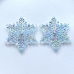 54mm*48mm &uuml;liv&otilde;rm kolmem&otilde;&otilde;tmeline j&auml;&auml;lill Rhinestone'ist isetehtud p&uuml;hadekaunistus Ehted aksessuaarid K&auml;sitsi kaunistatud kristall Lumehelbeke 2tk/partii White AB