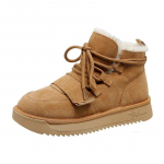 Disainer Chelsea lumesaapad Talvised l&uuml;hikesed pl&uuml;&uuml;sist karusnahast soojad pahkluud, platvorm vabaajajalatsid Femme libisemiskindlad Bottines 35 kaamel