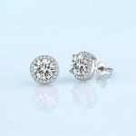 D v&auml;rvi 1CT 2CT Moissanite teemantk&otilde;rvar&otilde;ngaste k&otilde;rvar&otilde;ngaste pass Diamond Test Moissanite k&otilde;rvar&otilde;ngad naistele h&otilde;bedast ehted 0.5ct