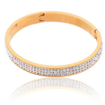 Avatud 3 rida savist inkrusteeritud tsirkoonist k&auml;ev&otilde;ru lihtsa mitmek&uuml;lgse isikup&auml;ra k&auml;ev&otilde;ruga naistele kuld