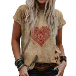 Pokker Prinditud l&uuml;hikeste varrukatega suvine T-s&auml;rk Naiste uus moedisainer vabaaja topid Naiste t&auml;navariided lahtised T-s&auml;rgid 6XL