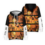 ONE PIECE Anime Monkey D. Luffy Print Meeste Pusad Naiste Hip Hop Vintage dressipluusid Suurem&otilde;&otilde;tmelised t&auml;navar&otilde;ivad Unisex XS oranž