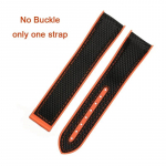 20 mm 22 mm kummist silikoonist kellarihm nailonist kellarihm Omega rihmale Seamaster 300 Speedmaster 8900 9900 8800 Planet Ocean Belt BlackOrange-no Clasp 22mm