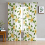 Valge Plumeria Flower L&auml;bipaistvad kardinad Aknakardinad Elutoa Rulood Magamistoa Rulood Lastetoa Kodukaunistus 135W x 114H(cm)