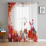 J&otilde;ulukardinad J&otilde;uluvana ja Kelk punasel taustal T&uuml;llkardinad elutoa jaoks Magamistoa &scaron;ifoonist Sheer Voile k&ouml;&ouml;gikardin 135W x 114H(cm)