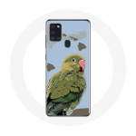 Samsung Galaxy A21S &uuml;mbris Parakeets Birds roheline