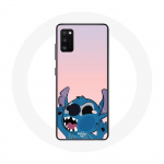 Coque pour Oppo A16 Stitch le Nez en l'air fond rose