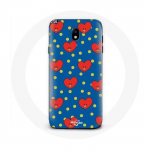 Coque pour Samsung Galaxy J5 2017 BTS Bangtan Gar&ccedil;ons BT21 TATA de V Fond Bleu