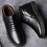 Puuvillased kingad Winter Warm Plus samet libisemiskindlad meeste puuvillased kingad, pehme tald, paksendatud vanad meeste puuvillased kingad, vanad meeste nahast kingad 38 must