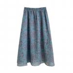 Johnature Vintage Print elastne v&ouml;&ouml;koht k&otilde;ik sobivad naiste seelikud S&uuml;gissinine lahtised lipsseelikud One Size sinine