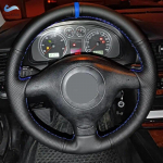 VW Golf 4 MK4 jaoks 1998 - 2002 2003 2004 Passat B5 jaoks 1996 -2005 Vana auto roolikatte viimistlus must nahk sinise ribaga