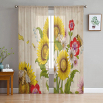 Mesilane p&auml;evalill Vintage Luksuslikud t&uuml;llkardinad Moodne elutuba K&ouml;&ouml;k Sifoonkardin Magamistuba Sheer Valance kardin 135W x 114H(cm)