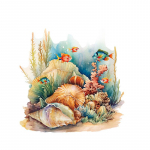 T743#Veealune maailm seinakleebis Vannitoa tualettruumi sisustus Elutoa kapp Kodukaunistuse kleebised Kaunistavad isekleepuvad seinamaalingud D-30x30cm-PET