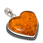 Natural Baltic Amber Gemstone Handmade 925 Sterling Silver Pendant 1.77 i3i93