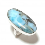 Natural Republic Larimar Gemstone 925 Sterling Silver Gift Ring Size 8.5 l7g75